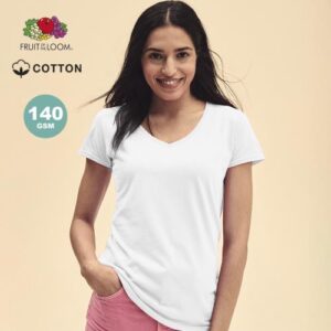 T-shirt donna bianca iconic v-neck (1319)