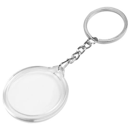 Round label - portachiavi tondo con struttura in plastica trasparente