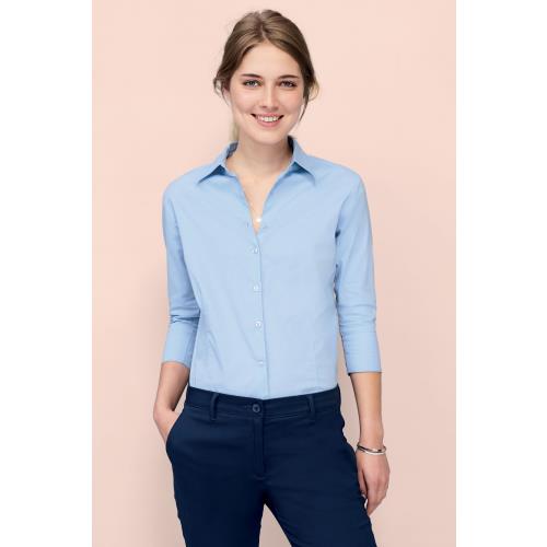 Camicia donna stretch manica 3/4 effect