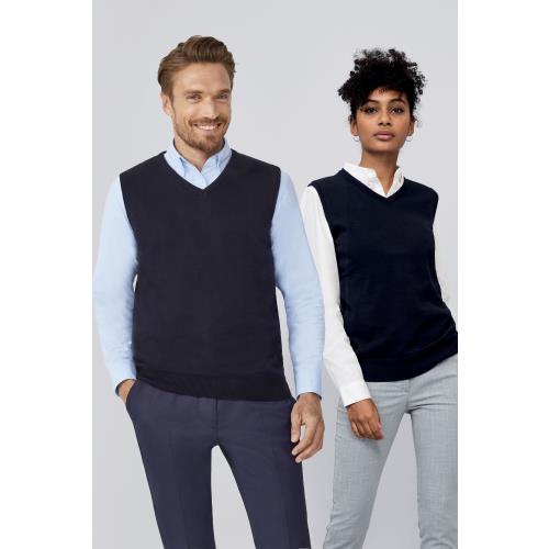 Pullover unisex scollo a «v» senza maniche gentlemen