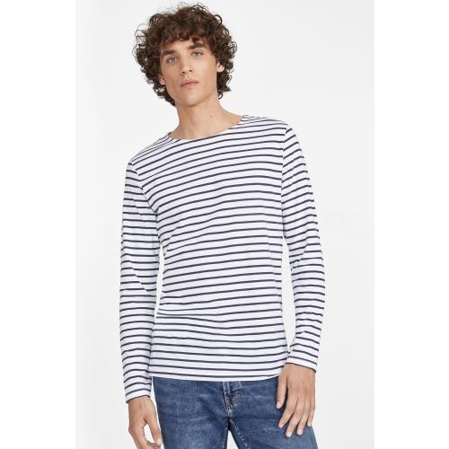 T-shirt uomo manica lunga rigata marine men