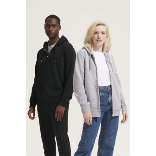 Felpa unisex full zip con cappuccio calipso